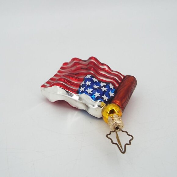 Christopher Radko Stars and Stripes American Flag Glass Christmas Ornament - Picture 5 of 12